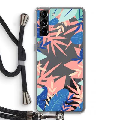 Tropisch: Samsung Galaxy S21 Plus Transparant Hoesje met koord