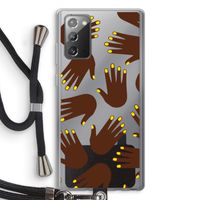 Hands dark: Samsung Galaxy Note 20 / Note 20 5G Transparant Hoesje met koord