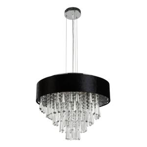 Searchlight Kroonluchter Glamour zwart met chroom 50818-5BK