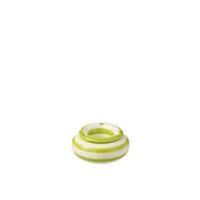 J-Line Ashtray Granada Stripes Ceramic White|Green Small - thumbnail