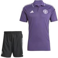 adidas Manchester United Polo Zomerset 2025-2026 Paars Zwart Wit