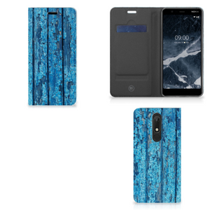 Nokia 5.1 (2018) Book Wallet Case Wood Blue