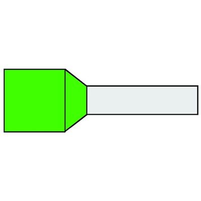 Adereindhuls 6qmm Groen penlengte = 12mm Geïsoleerd 100 stuks 720080 Klemko hersluitbare verpakking