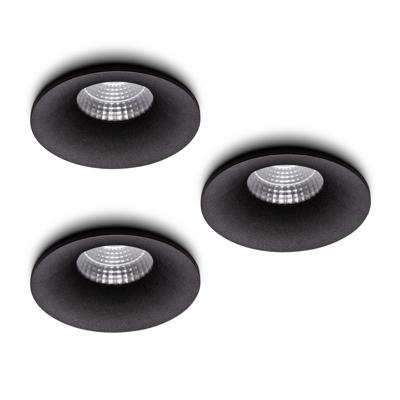 LED-inbouwspot set 3 stuks Villa zwart 5W extra warm-wit 2700K