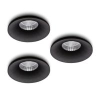 LED-inbouwspot set 3 stuks Villa zwart 5W extra warm-wit 2700K