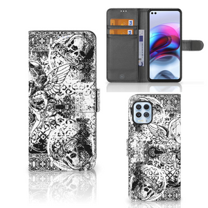 Telefoonhoesje met Naam Motorola Moto G100 Skulls Angel