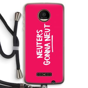 Neuters (roze): Motorola Moto Z Force Transparant Hoesje met koord