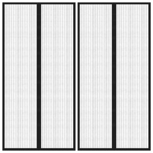 VidaXL Insectendeurgordijnen 2 st magnetisch 220x100 cm zwart