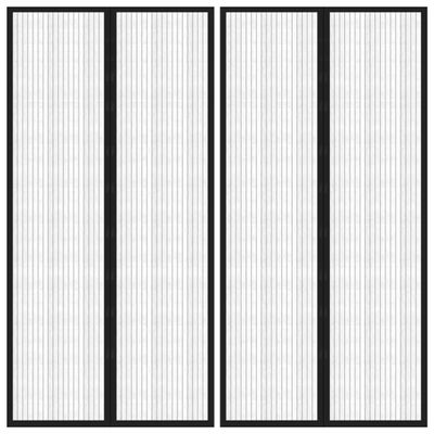 VidaXL Insectendeurgordijnen 2 st magnetisch 220x100 cm zwart