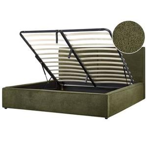 Beliani-MOISSAC-Tweepersoonsbed-Donkergroen-180 x 200 cm-Polyester
