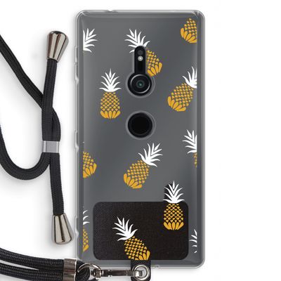 Ananasjes: Sony Xperia XZ2 Transparant Hoesje met koord