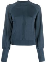 Patrizia Pepe puff-sleeves fine-knit jumper - Bleu