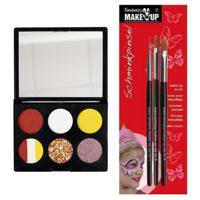 Carnaval schmink setje - Brabant thema kleuren - penselen - waterbasis