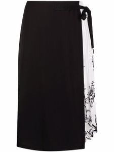 Ferragamo jupe plissée en soie - Noir