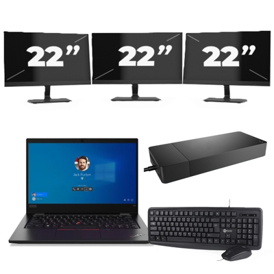 Lenovo ThinkPad L13 Gen 2 - Intel Core i3-11e Generatie - 13 inch - 8GB RAM - 256GB SSD - Windows 11 + 3x 22 inch Monitor Lenovo ThinkPad L13 Gen 2 - Intel Core i3-11e Generatie - 13 inch - 8GB RAM - 256GB SSD - Windows 11 + 3x 22 inch Monitor