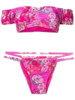 Amir Slama bikini fleuri à épaules dénudées - Rose