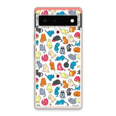 Kleurrijke katten: Google Pixel 6 Transparant Hoesje