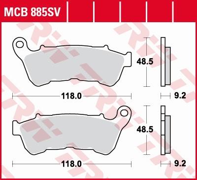 TRW Remblokken, en remschoenen voor de moto, MCB885SV Sinter street