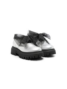 Monnalisa mocassins à nœud oversize - Argent