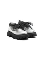 Monnalisa mocassins à nœud oversize - Argent