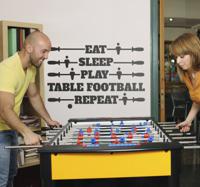 Speel voetbaltafel en herhaal Quote stickers