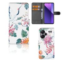 Xiaomi Redmi Note 13 Pro Plus | Telefoonhoesje | Met pasjeshouder | Bird Flowers