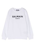 Balmain Kids sweat en coton à logo imprimé - Blanc - thumbnail