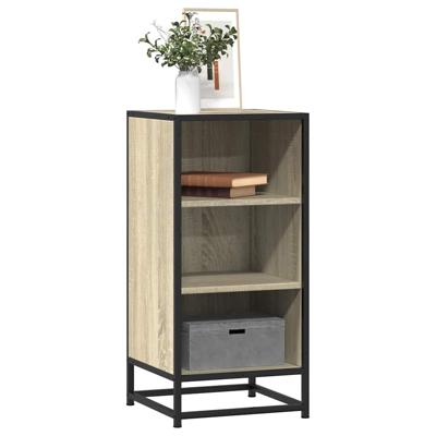 Dressoir 35,5x35x76 cm bewerkt hout en metaal sonoma eikenkleur