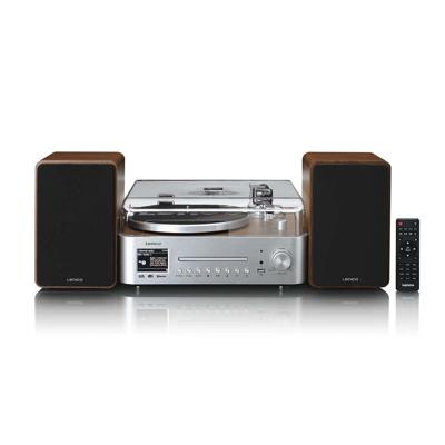 LENCO MC-860WDSI - Hifi Stereoset met platenspeler en speakers - Internet radio, DAB+, FM, Bluetooth®, CD/MP3-speler - Hout/zilver