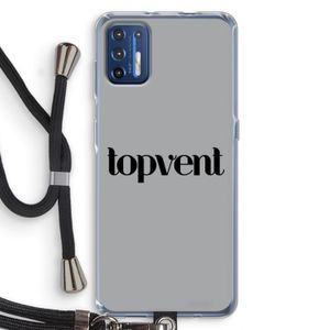 Topvent Grijs Zwart: Motorola Moto G9 Plus Transparant Hoesje met koord