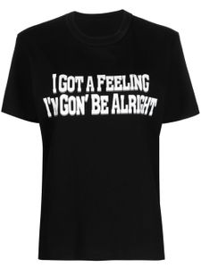 sacai t-shirt en coton à slogan imprimé - Noir