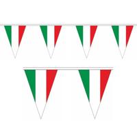Italie vlaggetjes slinger - 20 meter - Landen thema feestartikelen/versieringen - puntvlaggen