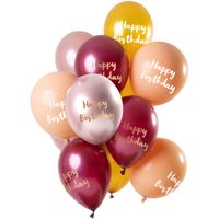 Ballonnen Set Happy Birthday Roze/Goud Premium - 12 Stuks