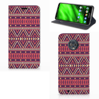 Motorola Moto G6 Hoesje met Magneet Aztec Paars - thumbnail