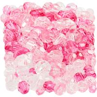 Creativ Company Facet kralen, afm 4-12 mm, gatgrootte 1-2,5 mm, ca. 860 stuk, pink (081), 250 gr/ 1 doos