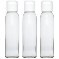 3x stuks glazen waterfles/drinkfles transparant met schroefdop met wit handvat 500 ml