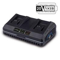 Dubbele lader - SCHEPPACH - 4,5 A - SDBC4,5A - Laadt gelijktijdig twee Li-ion-accu's uit het Scheppach 20V IXES-assortiment
