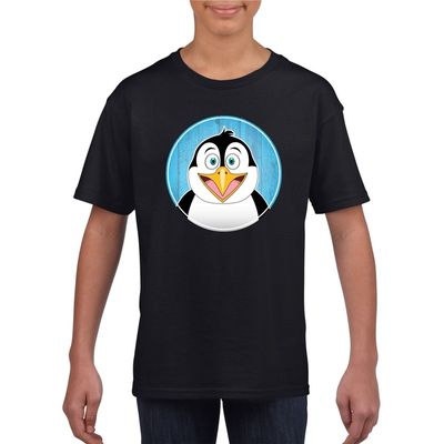 T-shirt pinguin zwart kinderen