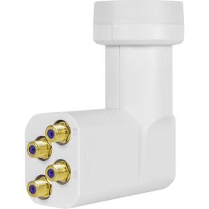 MegaSat HD-Profi Quattro-LNB Feed-opname: 40 mm vergulden aansluiting, Weerbestendig Wit