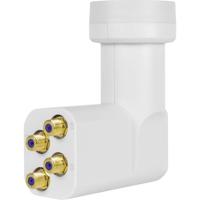 MegaSat HD-Profi Quattro-LNB Feed-opname: 40 mm vergulden aansluiting, Weerbestendig Wit