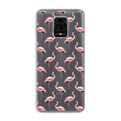 Flamingoprint groen: Xiaomi Redmi Note 9 Pro Transparant Hoesje