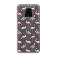 Flamingoprint groen: Xiaomi Redmi Note 9 Pro Transparant Hoesje