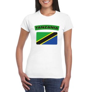 T-shirt Tanzaniaanse vlag wit dames 2XL  -