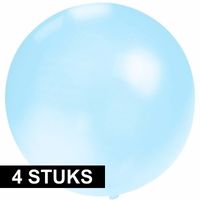 4x Ronde baby blauwe ballon 60 cm groot
