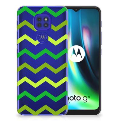 Motorola Moto G9 Play | E7 Plus | TPU bumper | Zigzag Groen