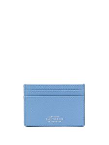 Smythson porte-cartes en cuir à logo embossé - Bleu