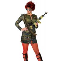 Carnaval verkleed accessoires wapens set - Soldaten machinegeweer 67 cm - kogelsriem