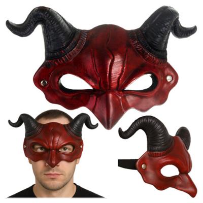Horror masker duivel/demon - rood - foam - volwassenen - Halloween - verkleedmasker