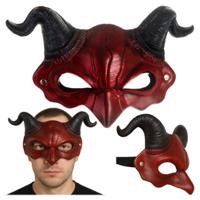 Horror masker duivel/demon - rood - foam - volwassenen - Halloween - verkleedmasker