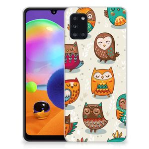 Samsung Galaxy A31 TPU Hoesje Vrolijke Uilen